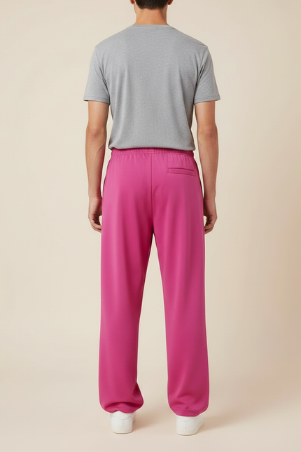 Pantalon Japonais Fuchsia Ample Confortable Unisexe - Rose Polyester - vue 2