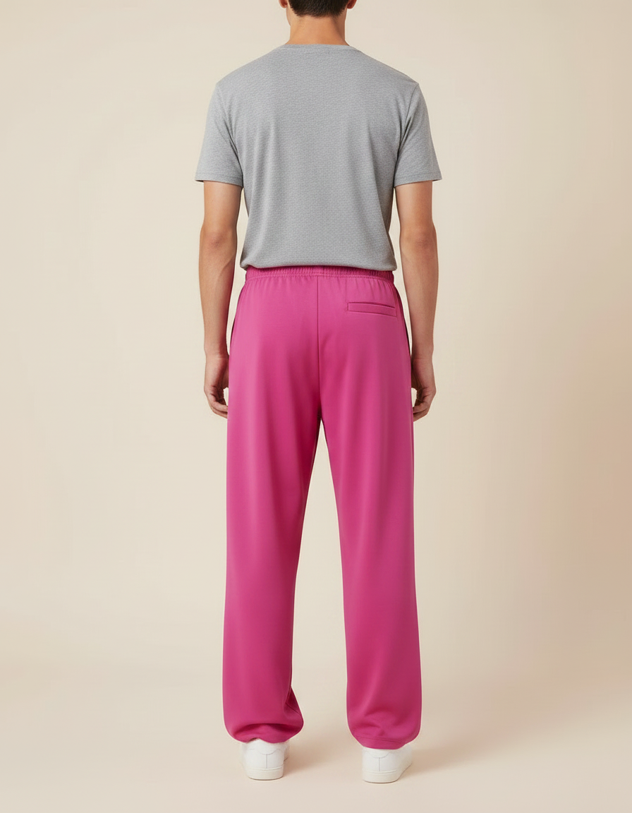 Pantalon Japonais Fuchsia Ample Confortable Unisexe - Rose Polyester - vue 2