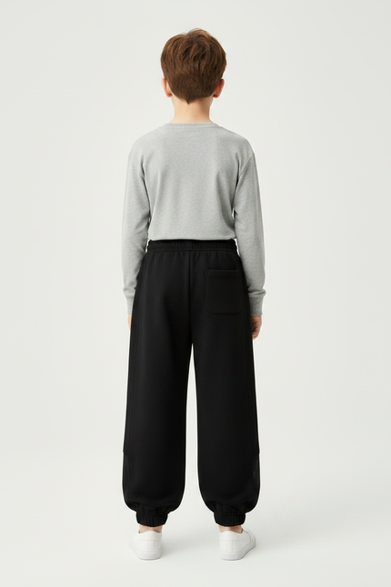 Pantalon Japonais Noir Ample Décontracté Confortable - Molleton - vue 2