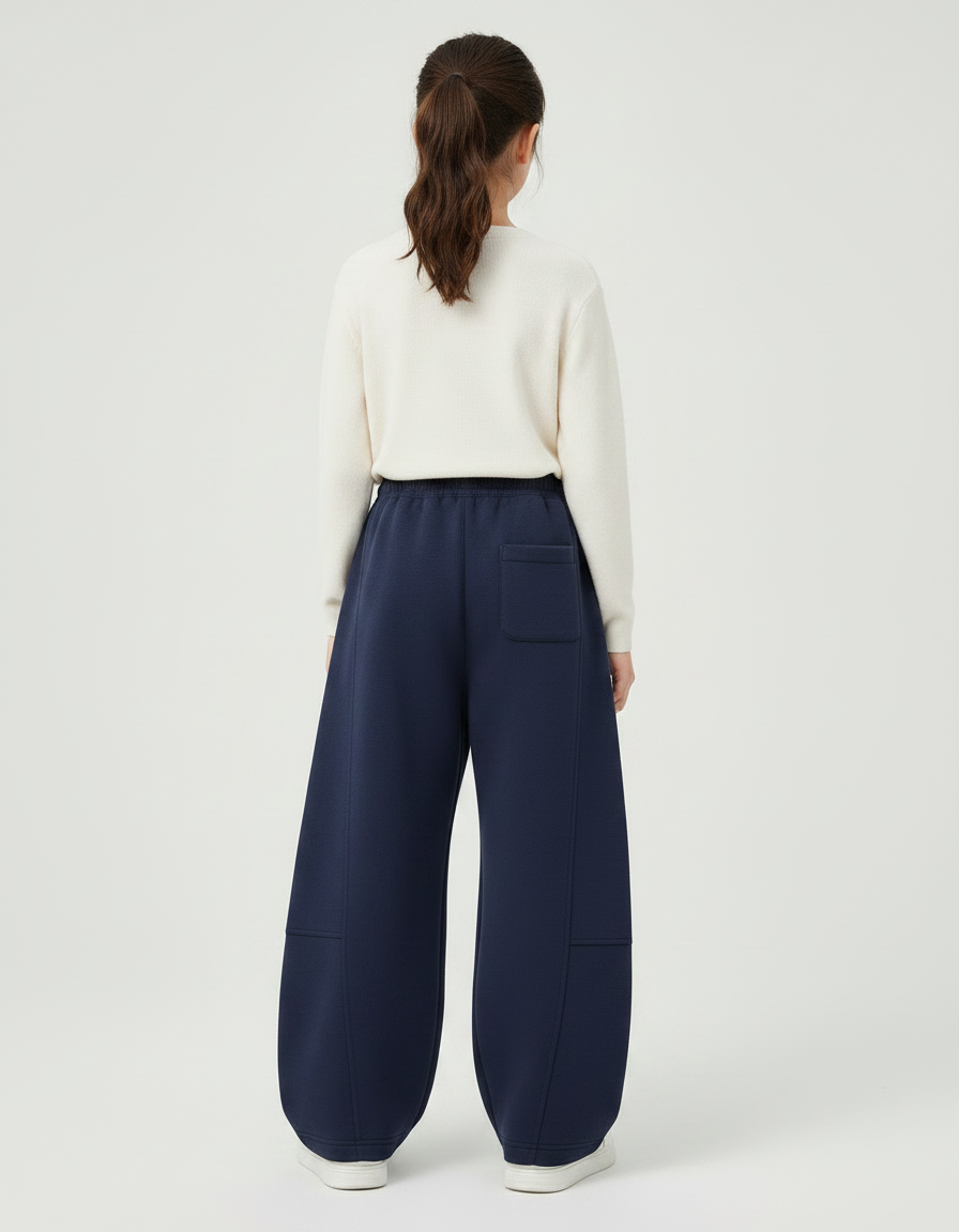 Pantalon Japonais Marine Ample Coton Sport Enfant - Molleton - vue 2