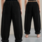 Pantalon Japonais Noir Côtelé Ample Doublé Hiver - Cordé