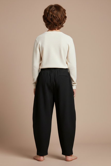Pantalon Japonais Noir Ample Confortable Enfant - Coton - vue 2