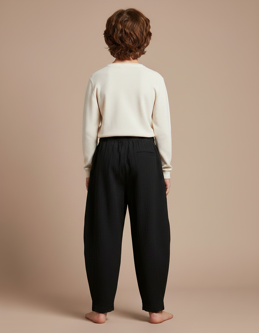 Pantalon Japonais Noir Ample Confortable Enfant - Coton - vue 2