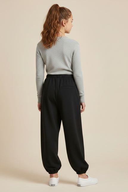 Pantalon Japonais Noir Ample Enfant Décontracté - Molleton - vue 2