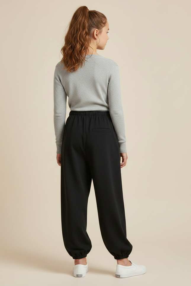 Pantalon Japonais Noir Ample Enfant Décontracté - Molleton - vue 2