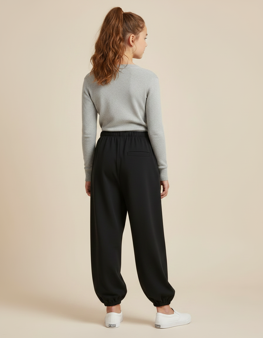 Pantalon Japonais Noir Ample Enfant Décontracté - Molleton - vue 2