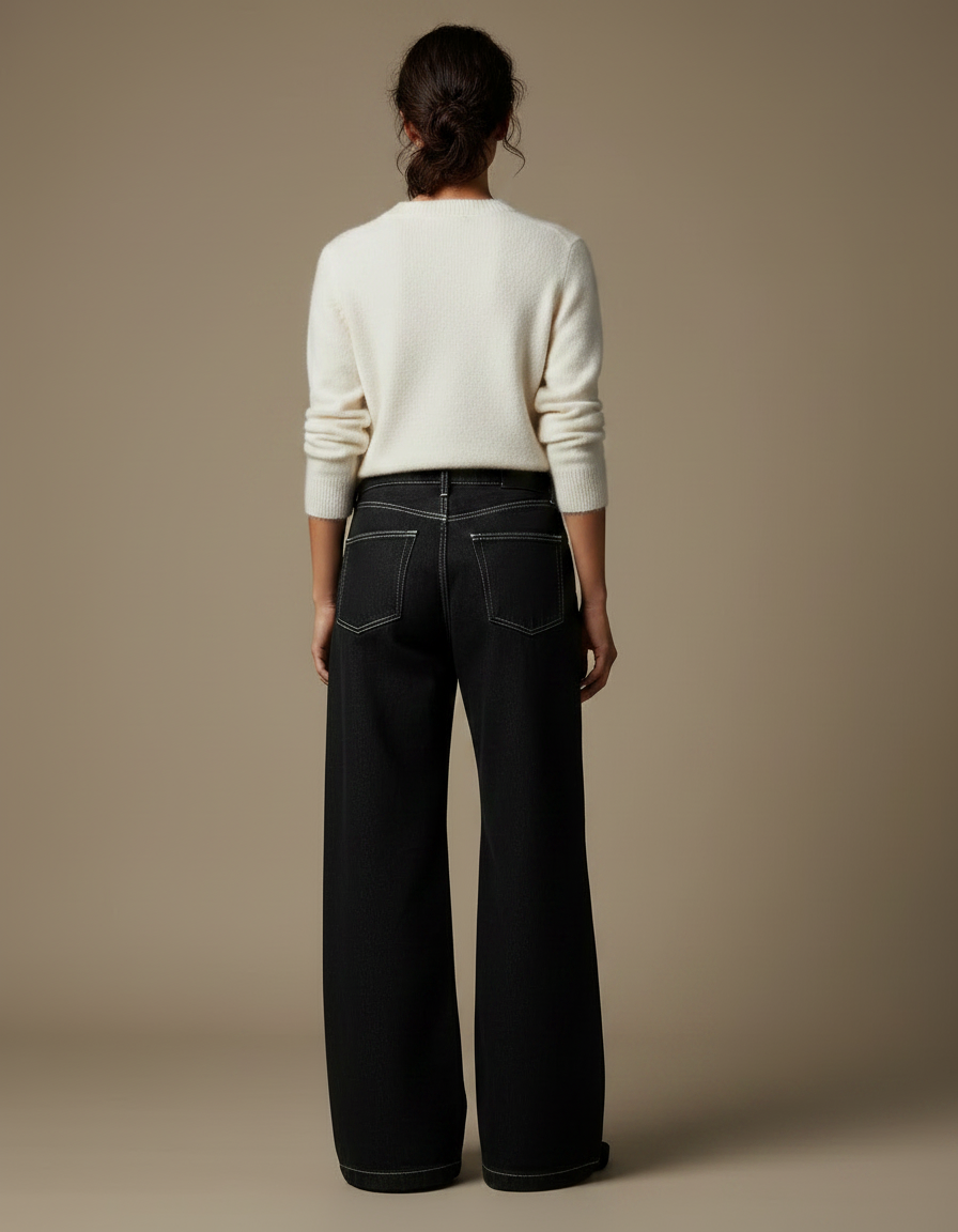 Pantalon Japonais Noir Dragon Ample Streetwear Femme - Jean - vue 2