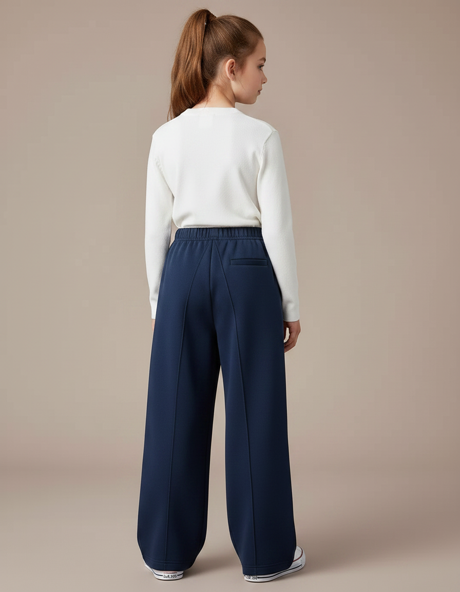 Pantalon Japonais Marine Ample Coton Enfant Sport - Molleton - vue 2