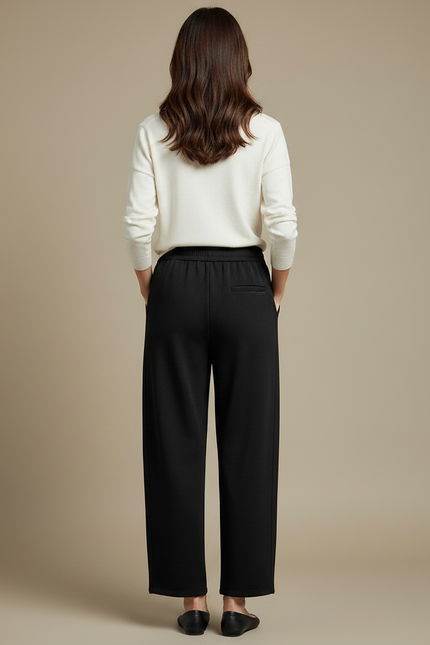 Pantalon Japonais Noir Fluide Ample Confortable Femme - Molleton - vue 2