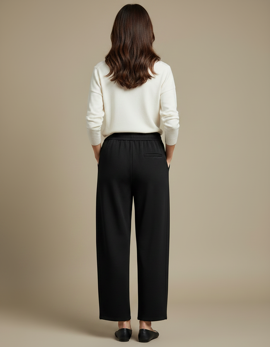 Pantalon Japonais Noir Fluide Ample Confortable Femme - Molleton - vue 2