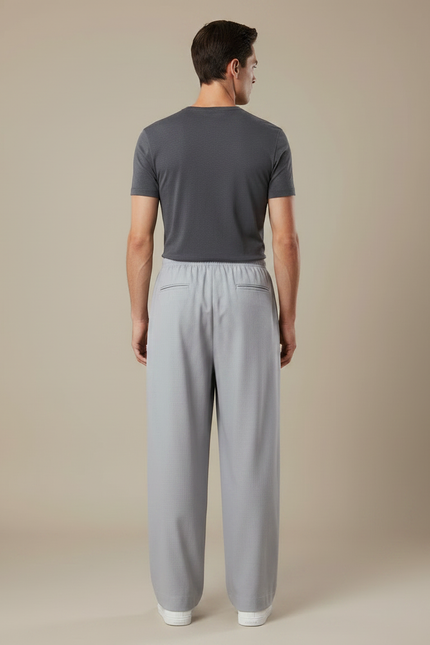 Pantalon Japonais Gris Ample Décontracté Homme - Gabardine - vue 2