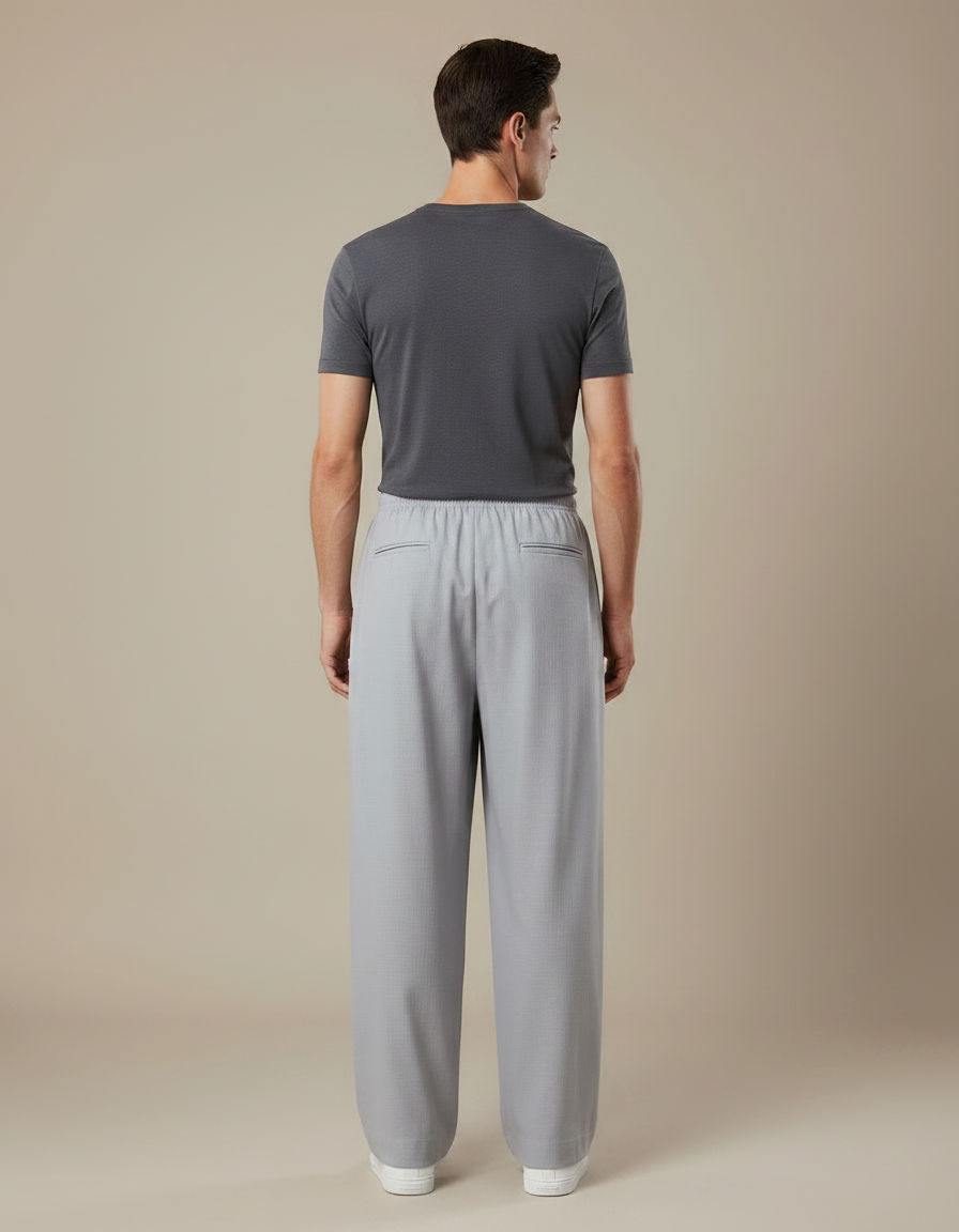 Pantalon Japonais Gris Ample Décontracté Homme - Gabardine - vue 2