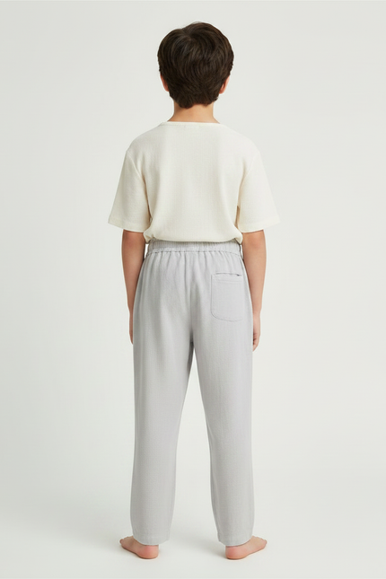 Pantalon Japonais Gris Ample Lin Enfant - vue 2