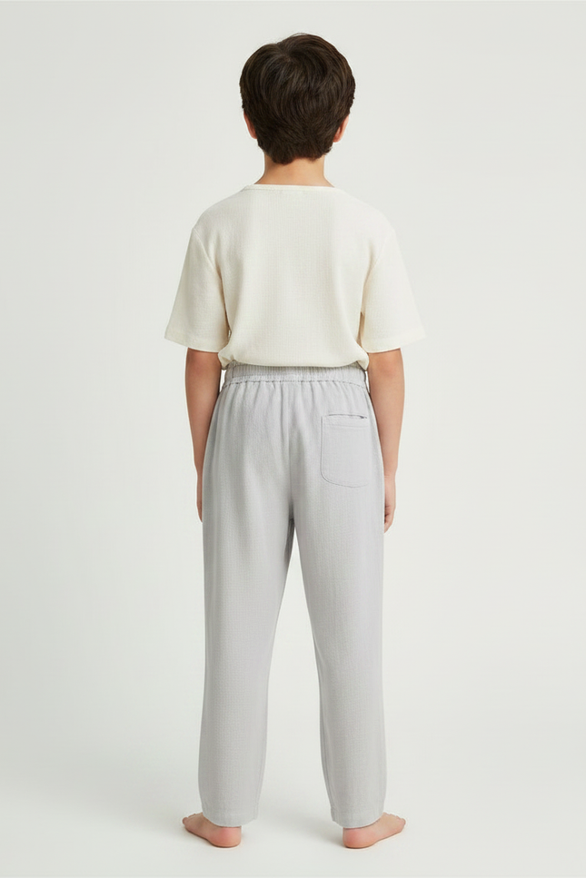 Pantalon Japonais Gris Ample Lin Enfant - vue 2