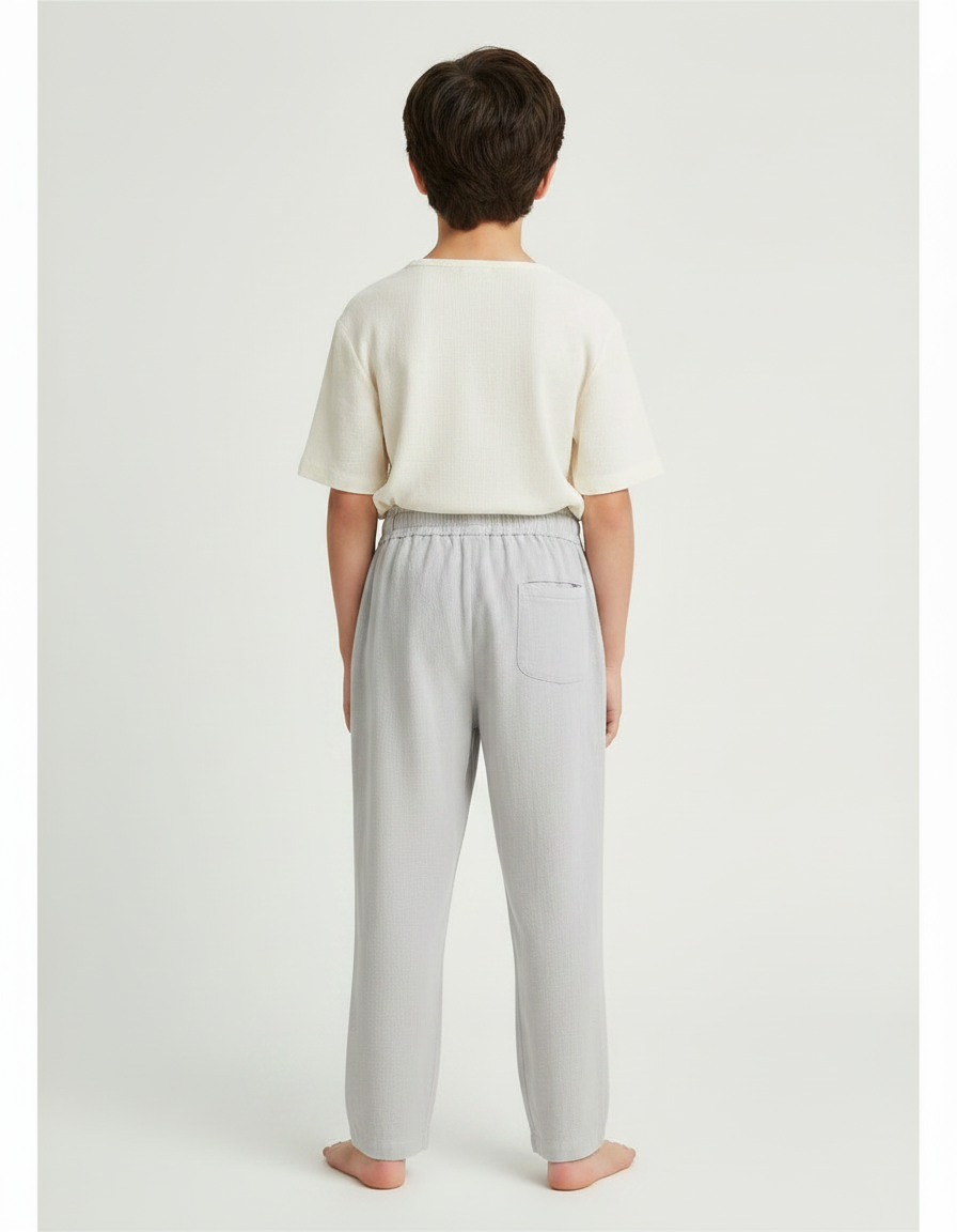 Pantalon Japonais Gris Ample Lin Enfant - vue 2