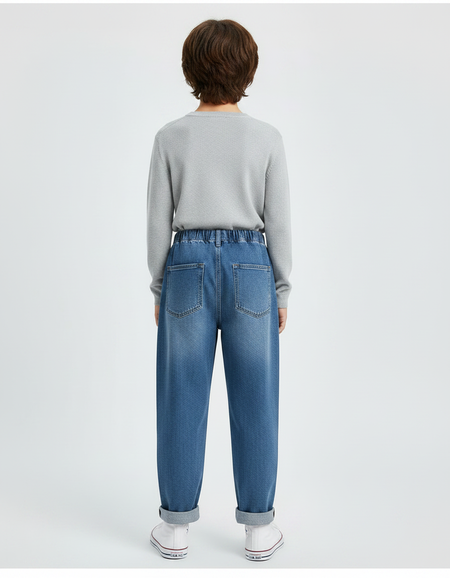 Pantalon Japonais Denim Ample Bleu Enfant - Jean - vue 2