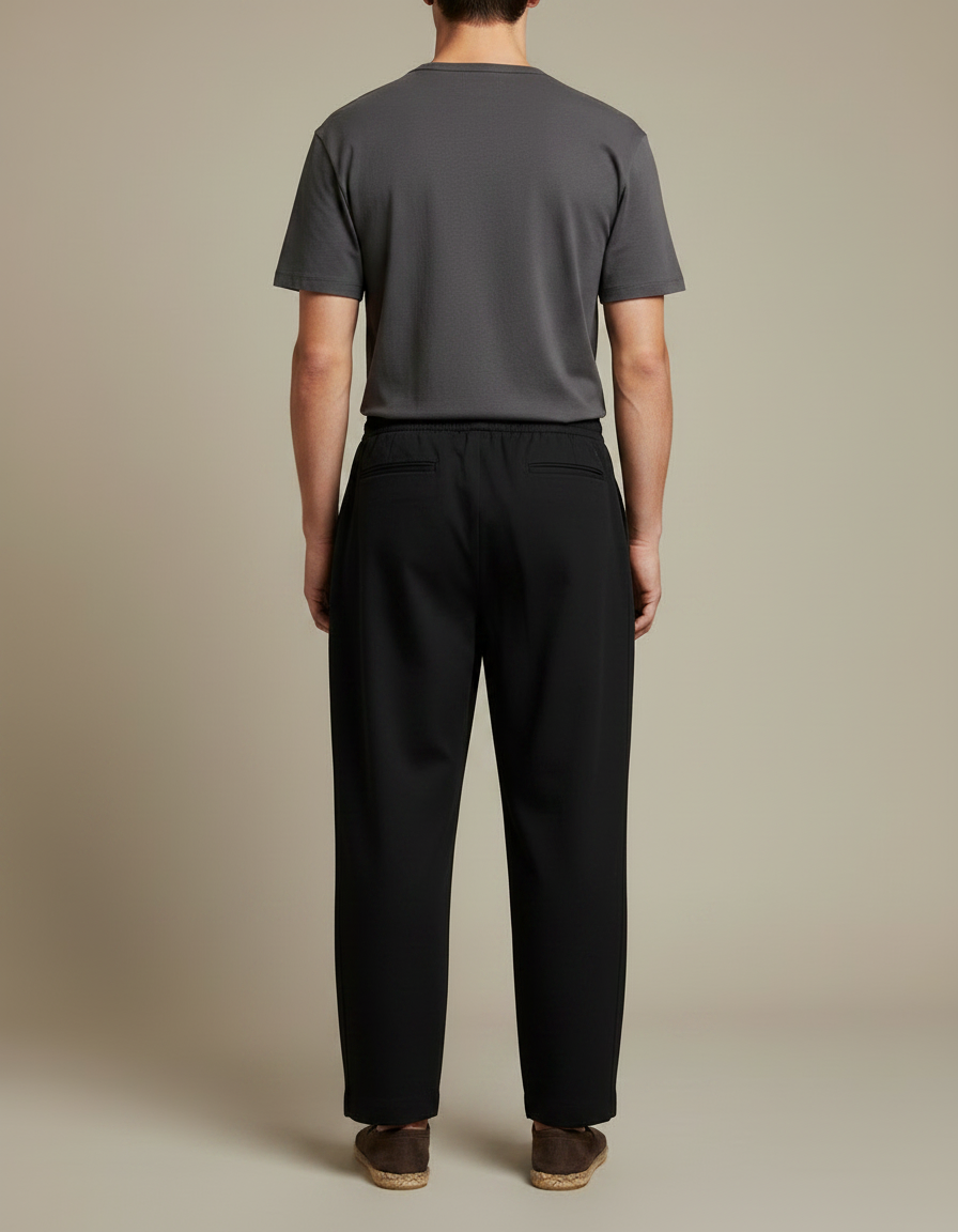 Pantalon Noir Japonais - Gabardine - vue 2