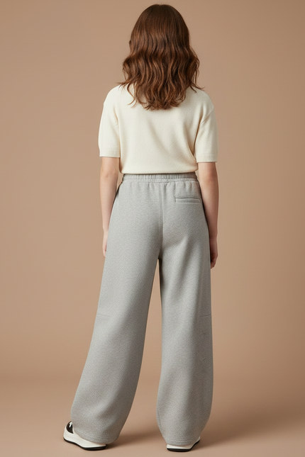 Pantalon Japonais Gris Ample Molletonné Sportif Enfant - vue 2