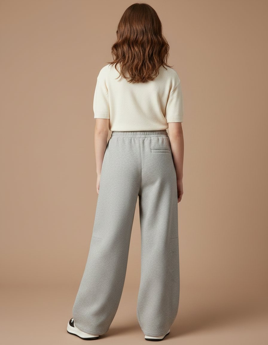 Pantalon Japonais Gris Ample Molletonné Sportif Enfant - vue 2