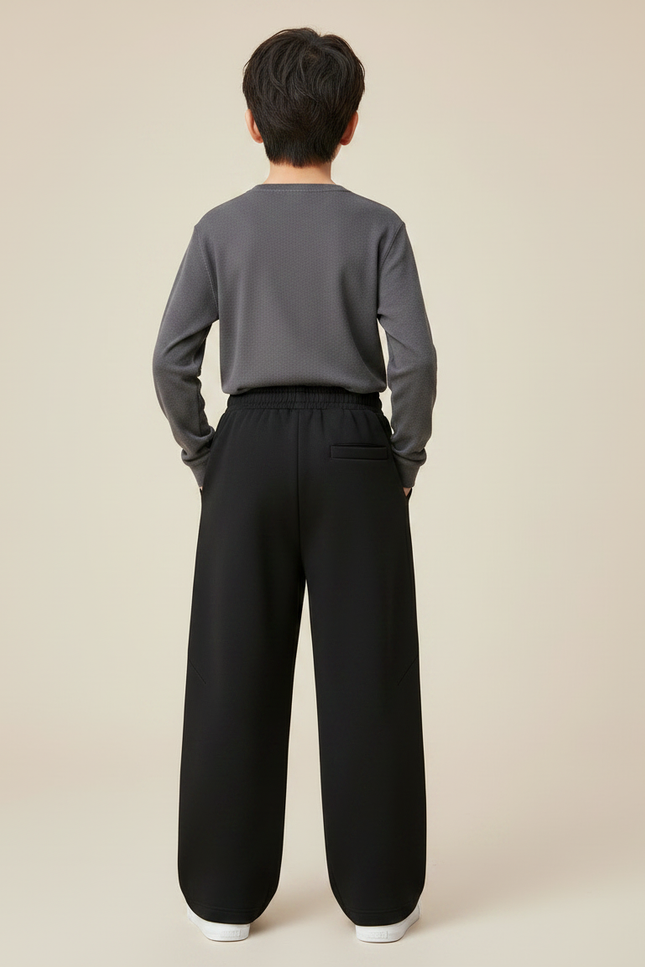 Pantalon Japonais Noir Ample Enfant Coton Sport - Molleton - vue 2