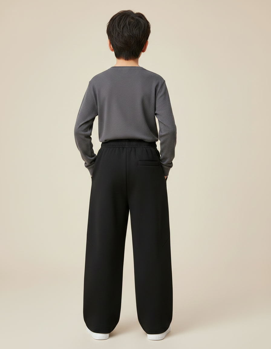 Pantalon Japonais Noir Ample Enfant Coton Sport - Molleton - vue 2