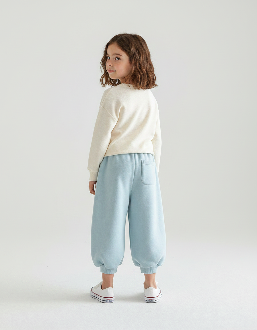 Pantalon Japonais Bleu Molletonné Bouffant Confortable Enfant - vue 2