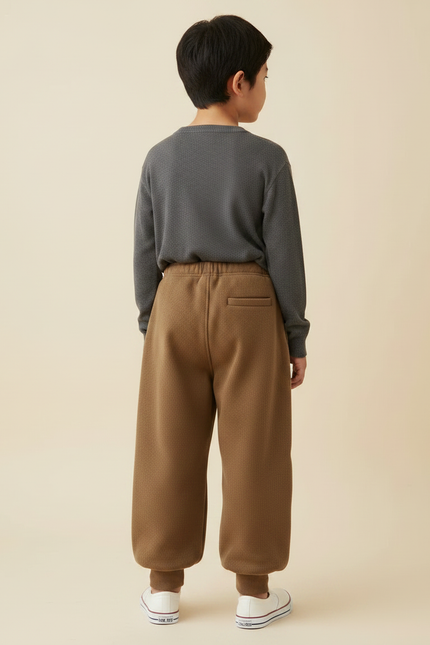 Pantalon Japonais Marron Velours Ample Casual Enfant - vue 2