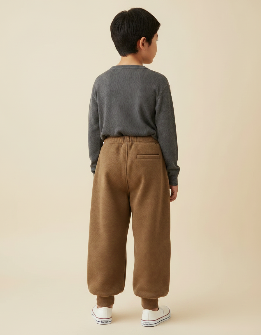 Pantalon Japonais Marron Velours Ample Casual Enfant - vue 2