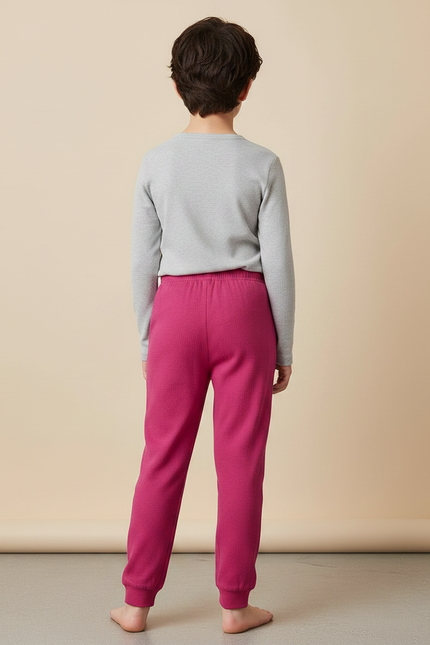 Pantalon Japonais Fuchsia Confortable Coton Enfant - Rose Molleton - vue 2