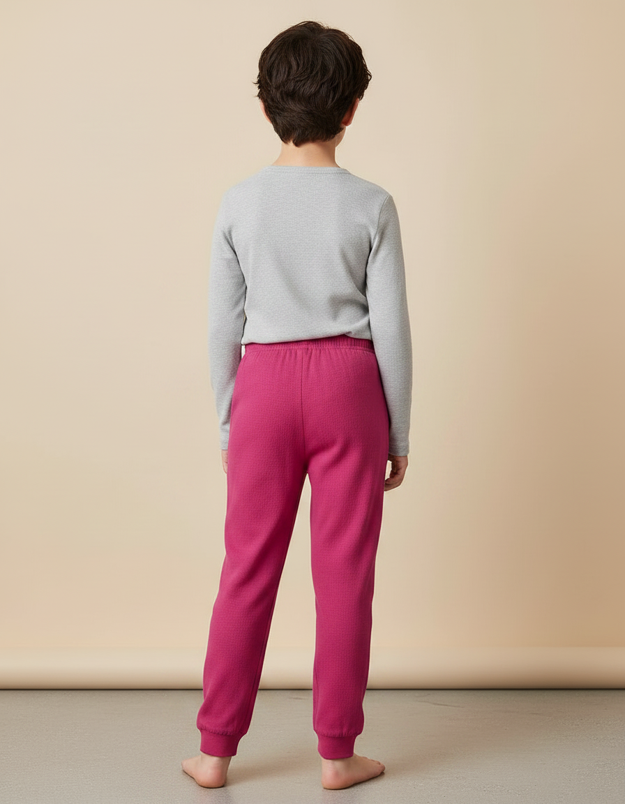 Pantalon Japonais Fuchsia Confortable Coton Enfant - Rose Molleton - vue 2