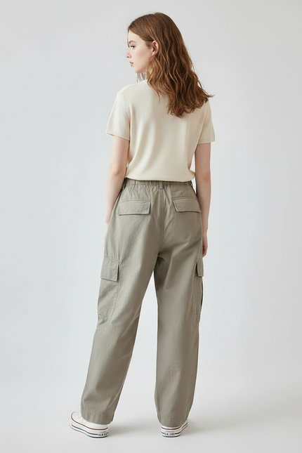 Pantalon Japonais Cargo Kaki Ample Décontracté Enfant - Polyester - vue 2