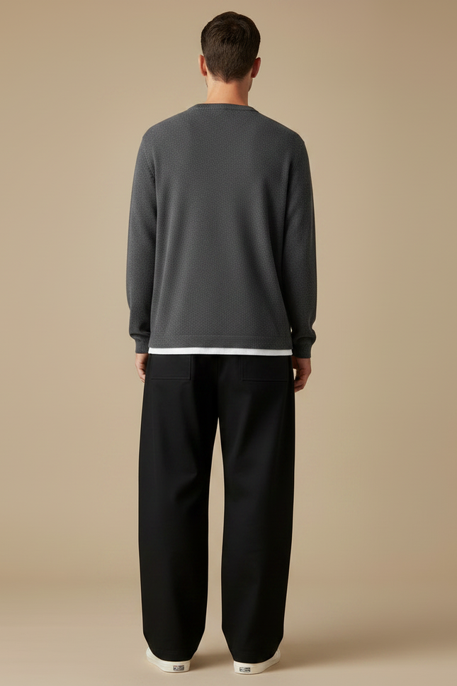 Pantalon Japonais Ample Noir Décontracté Homme - Coton - vue 2