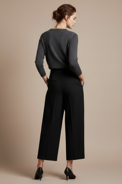 Pantalon Japonais Femme Noir Ample Chic - Polyester - vue 2