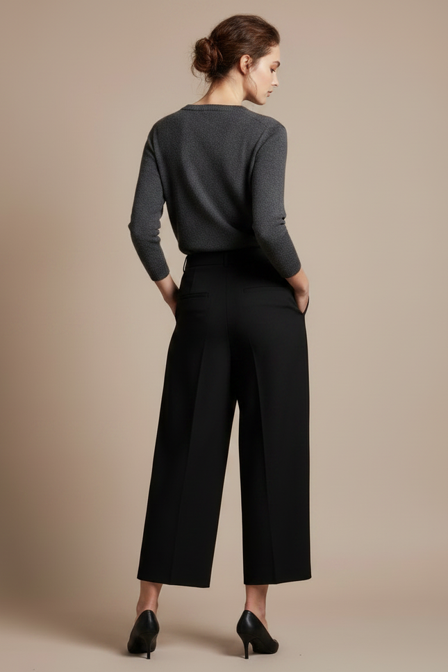 Pantalon Japonais Femme Noir Ample Chic - Polyester - vue 2