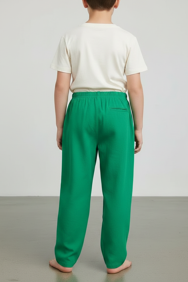 Pantalon Japonais Vert Ample Coton Enfant - vue 2