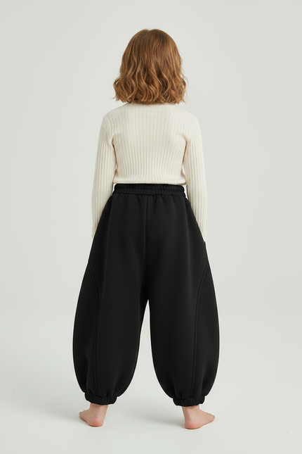 Pantalon Japonais Noir Ample Chaud Hiver Fille - Molleton - vue 2