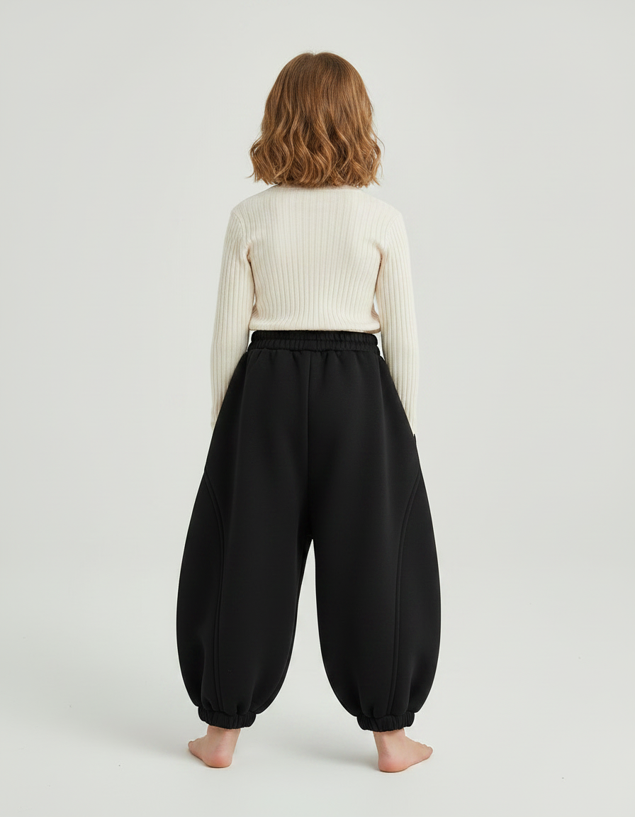 Pantalon Japonais Noir Ample Chaud Hiver Fille - Molleton - vue 2