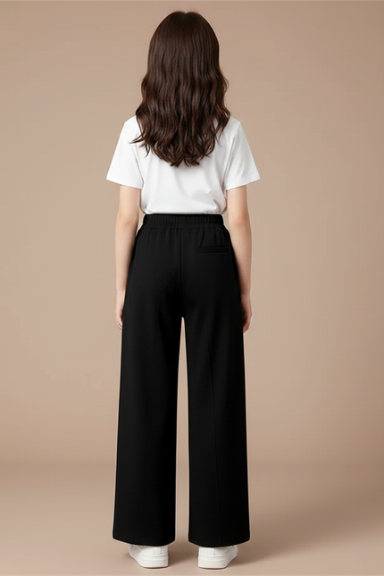 Pantalon Japonais Noir Ample Taille Haute Enfant - Polyester - vue 2