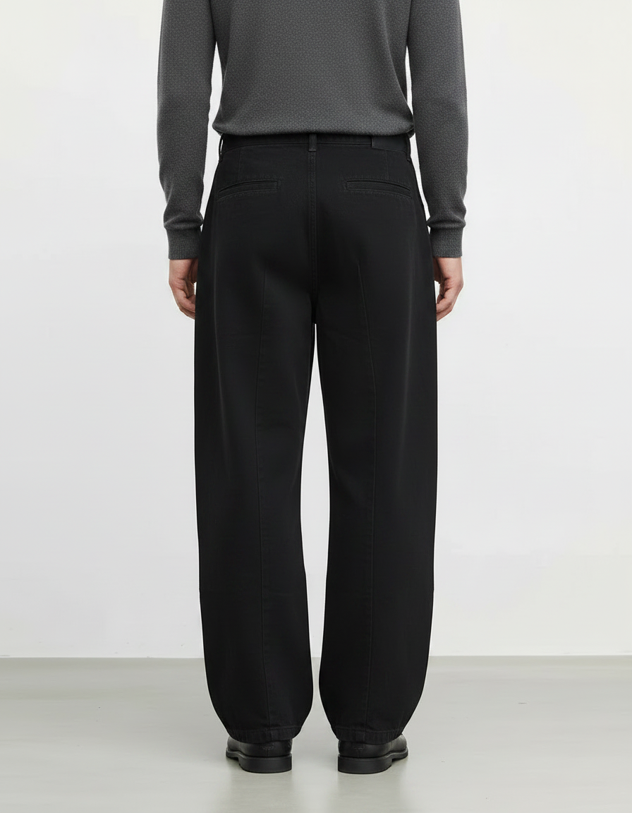 Pantalon Japonais Noir Large Coton Décontracté Homme - vue 2