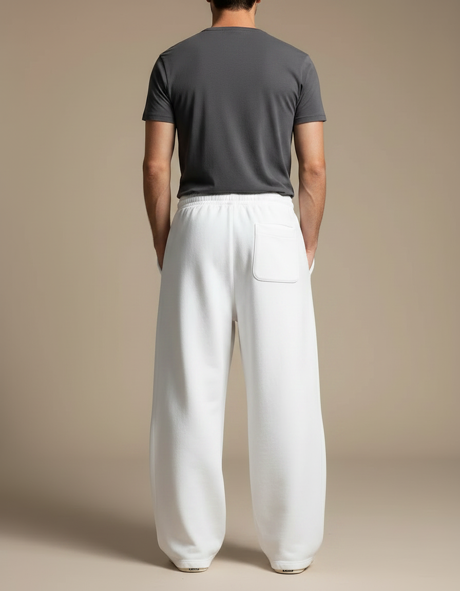 Pantalon Japonais Blanc Ample Imprimé Samouraï Décontracté - Molleton - vue 2