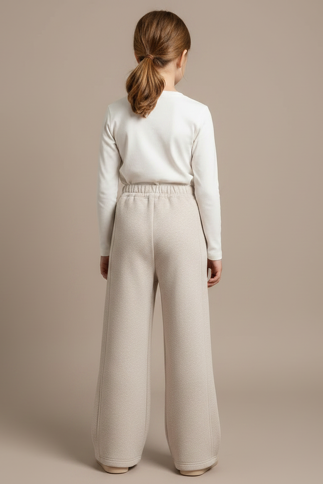 Pantalon Japonais Beige Ample Molleton Décontracté Enfant - vue 2