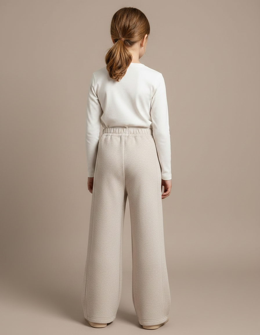 Pantalon Japonais Beige Ample Molleton Décontracté Enfant - vue 2