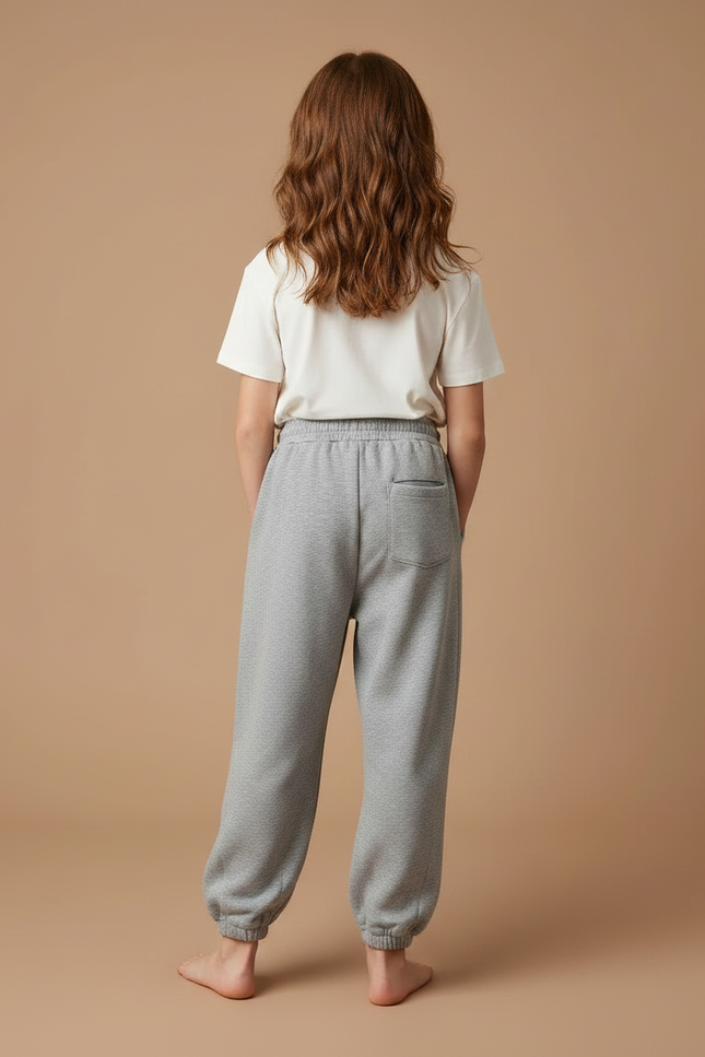 Pantalon Japonais Gris Ample Coton Molleton Enfant - vue 2