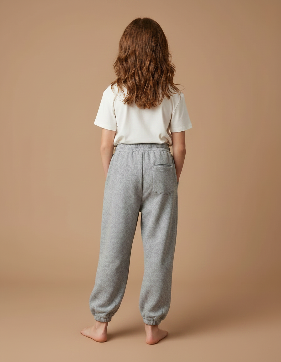 Pantalon Japonais Gris Ample Coton Molleton Enfant - vue 2