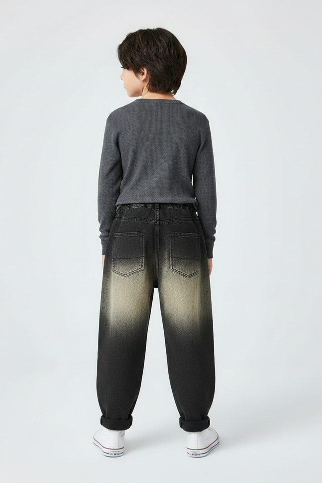 Pantalon Japonais Denim Dégradé Ample Enfant - Multicolore Jean - vue 2