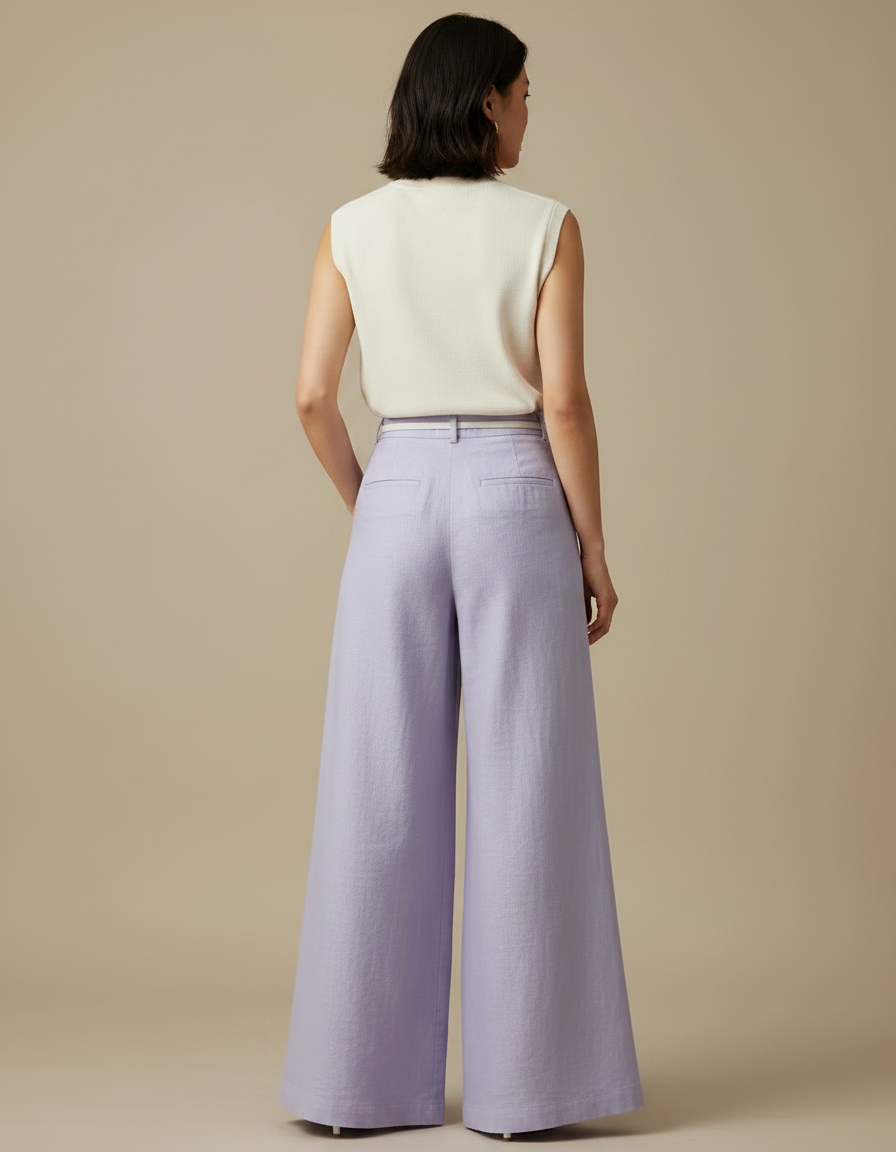 Pantalon Japonais Violet Lin Ample Fluide Femme - vue 2
