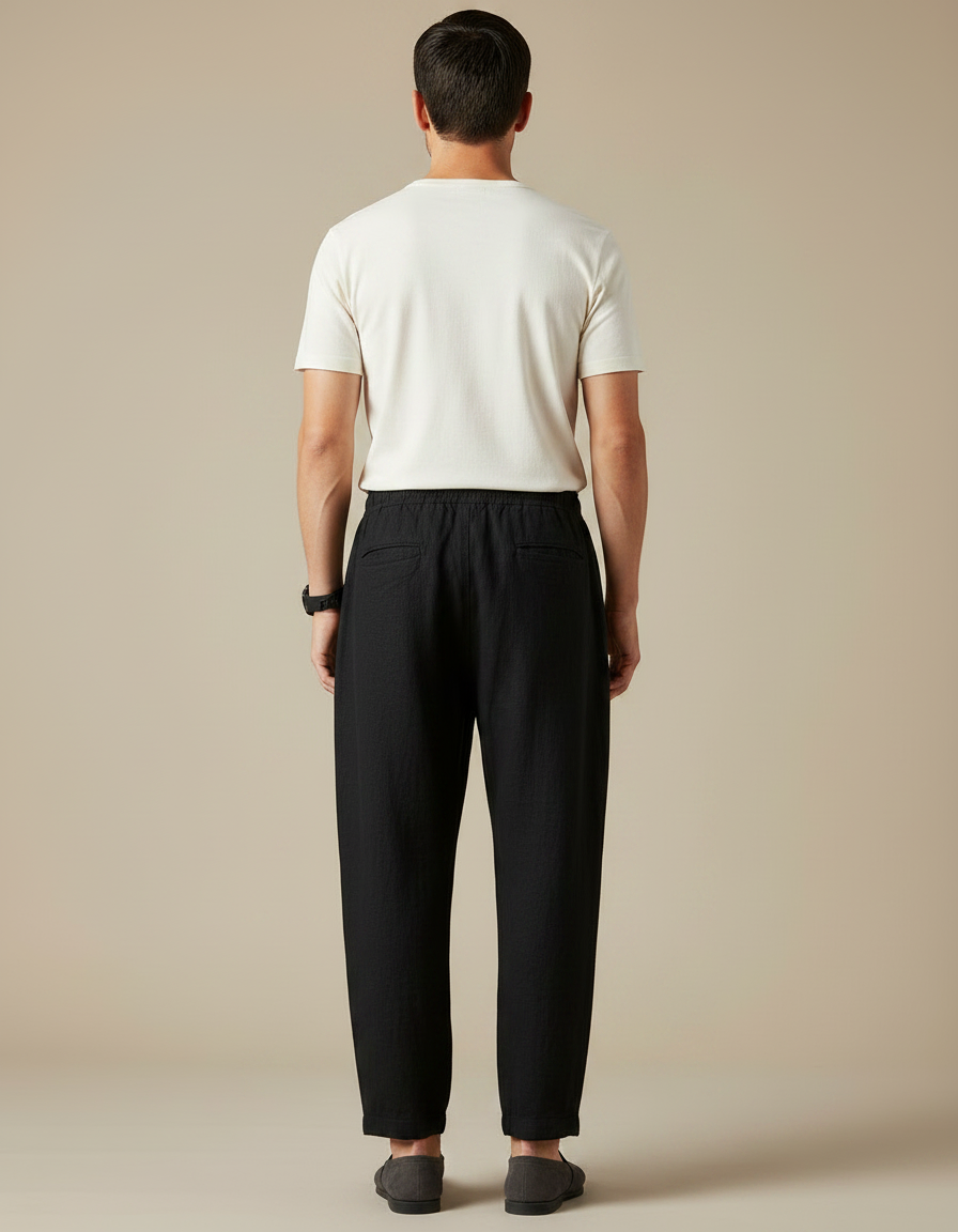 Pantalon Large Japonais - Noir Lin - vue 2