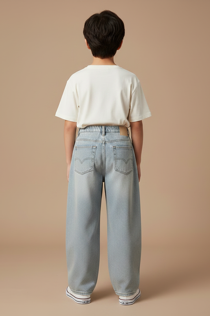 Pantalon Japonais Denim Ample Bleu Clair Enfant - Jean - vue 2