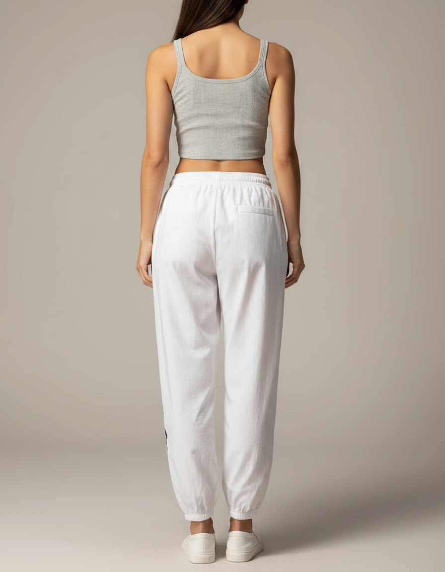 Pantalon Japonais Blanc Ample Grue Kanagawa Décontracté - Coton - vue 2