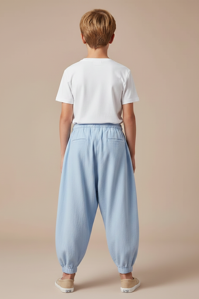 Pantalon Japonais Bleu Ciel Ample Coton Enfant - vue 2